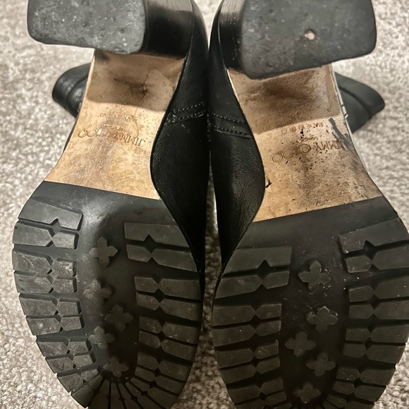 JIMMY CHOO HEELED BIKER BLACK BOOTS 8.5US 39 EU - Picture 3 of 6